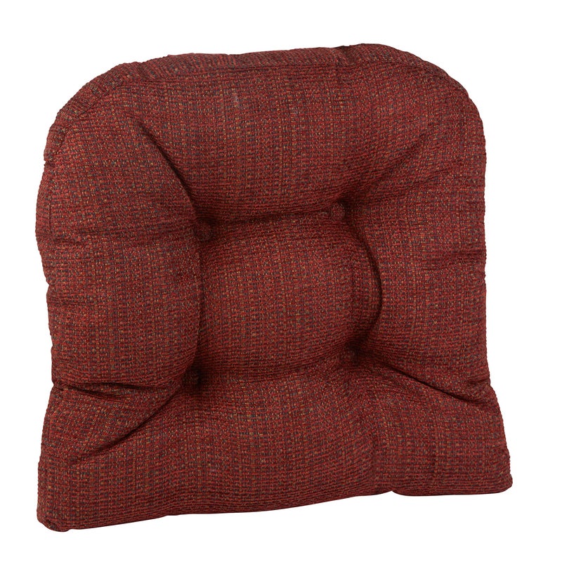 Klear Vu Gripper Overstuffed Universal Non-Slip Dining Chair Cushions for Kitchen Decor or Office Use, U-Shaped Skid-Proof Seat Pad, 15x15 Inches, 2 Count (Pack of 1), Waffle Deep Red - Image 3